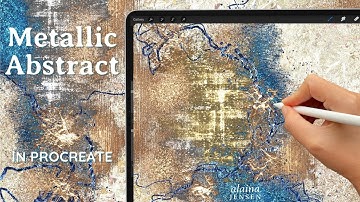 Abstract Art Prompt: Explore new brushes in Procreate 5.4 | Metallic art with Gold Rush brushes