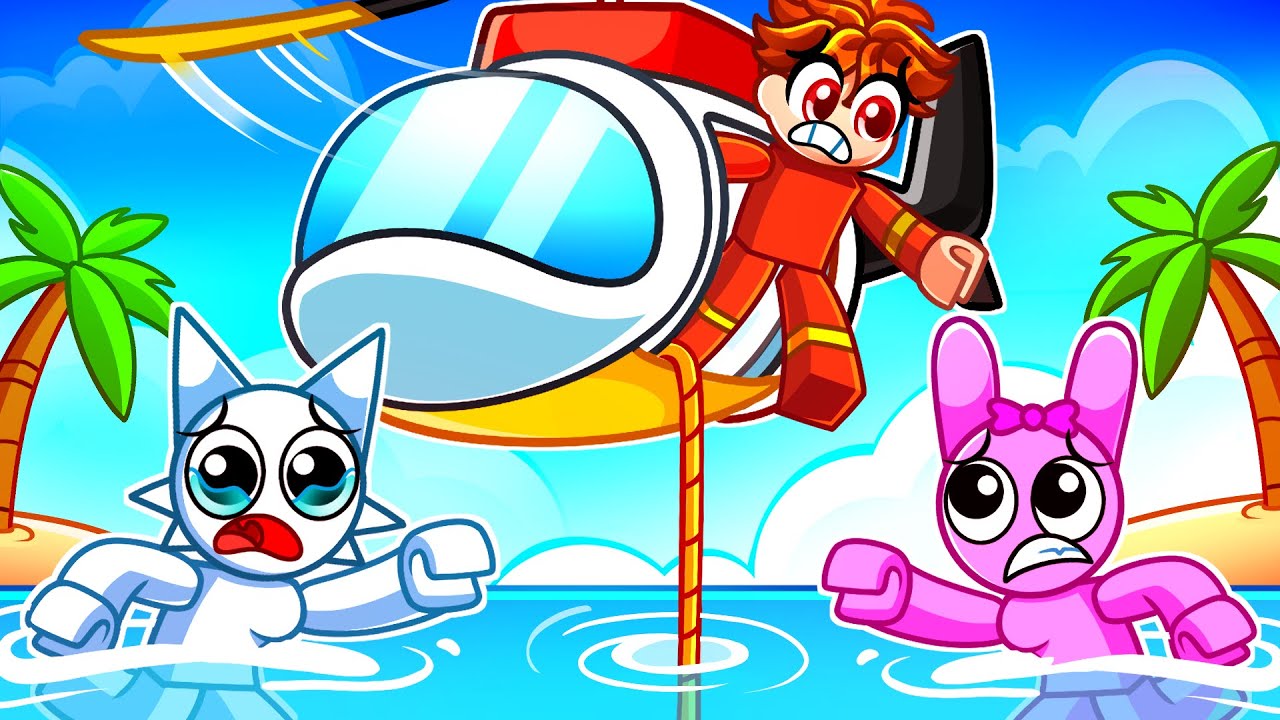 Saving The SPRUNKIS as a HELICOPTER LIFEGUARD!