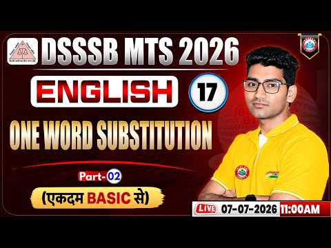 DSSSB MTS English Classes 2026 | One Word | DSSSB MTS English Grammar Rules