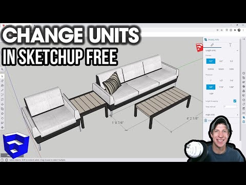 How to CHANGE UNITS in SketchUp Free (Online Version Tutorial)