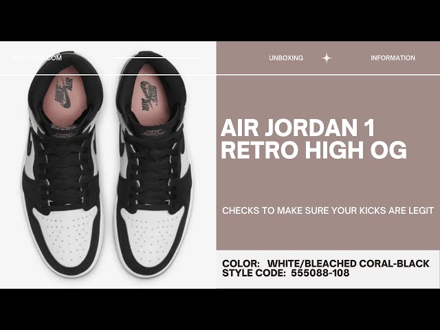 Air Jordan 1 Retro High OG White/Bleached Coral-Black 555088-108
