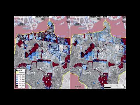 Flood depth animation – 1% AEP (probability of an event occurring in any given year) Tweed River event