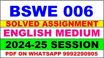 bswe 6 solved assignment 2024-25 | bswe 6 solved assignment in english 2025 | bswe 6 2024-25