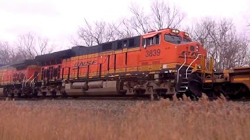 Chasing BNSF Tier 4 Engine on NS Train