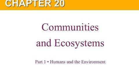Chapter 20 Part 1 Humans and the Enviroment