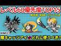 【にゃんこ大戦争】レベル60優先度TOP15(第四形態・超本能・ステータス上昇)|闇キャッツアイ...どれに使うべき?【The Battle Cats】