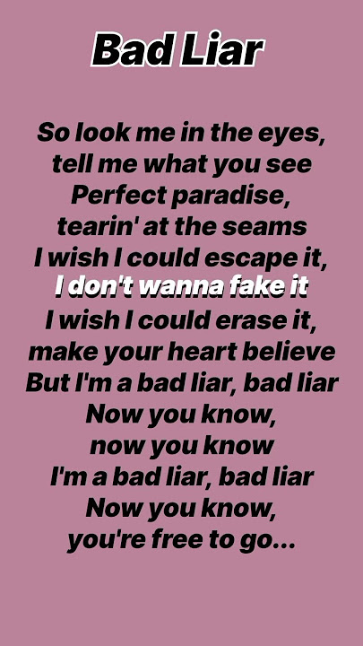 Bad Liar - ImagineDragons#lyrics #badliarlyrics#imaginedragons #song #songlyrics#ytshorts#shorts
