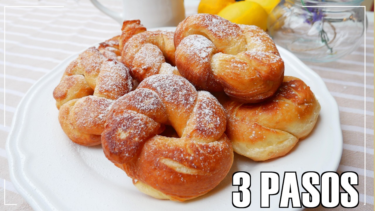 Rosquillas de Naranja Sin HORNO 😍 en 5 MINUTOS | Rico y Fácil 🍩 Roscas de pan de leche.