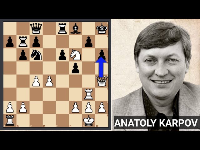 Former world chess champion Anatoly Karpov easily chokes his opponent