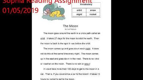 Sophia reading assignment k5 learning level D lesson18