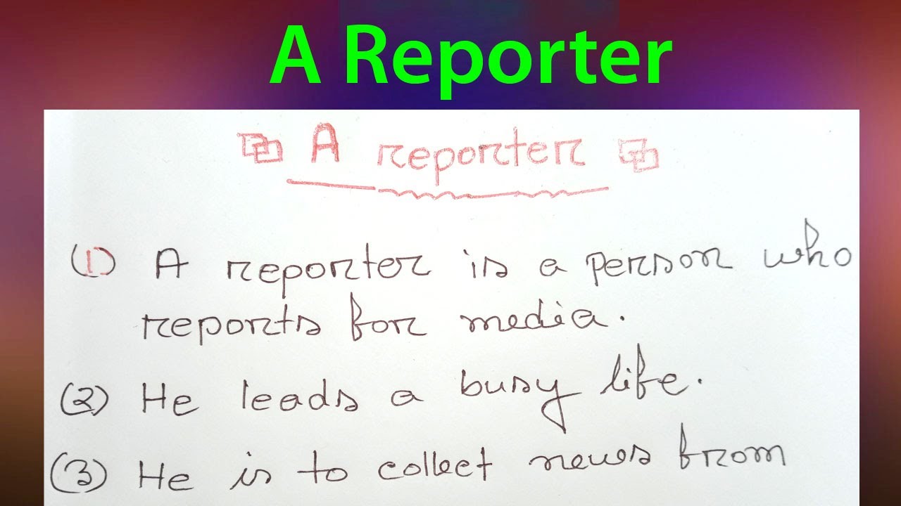 news reporter essay