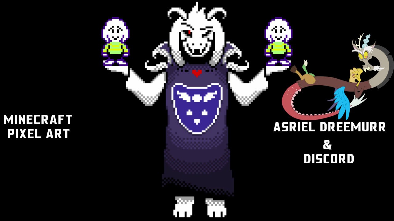 Minecraft Pixel Art #12 | Asriel & Discord | - YouTube