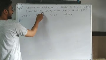 Calculate the Molality of 1 L solution of 80% H2SO4 (W/V) given that the density of the solution is