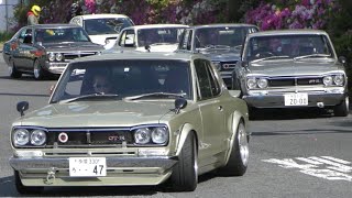 大黒PA 大量の旧車の加速サウンド