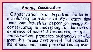 Energy Conservation Essay  Writing in English
