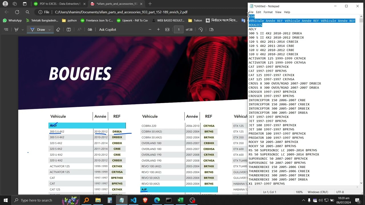 Extract data from pdf to excel by Python