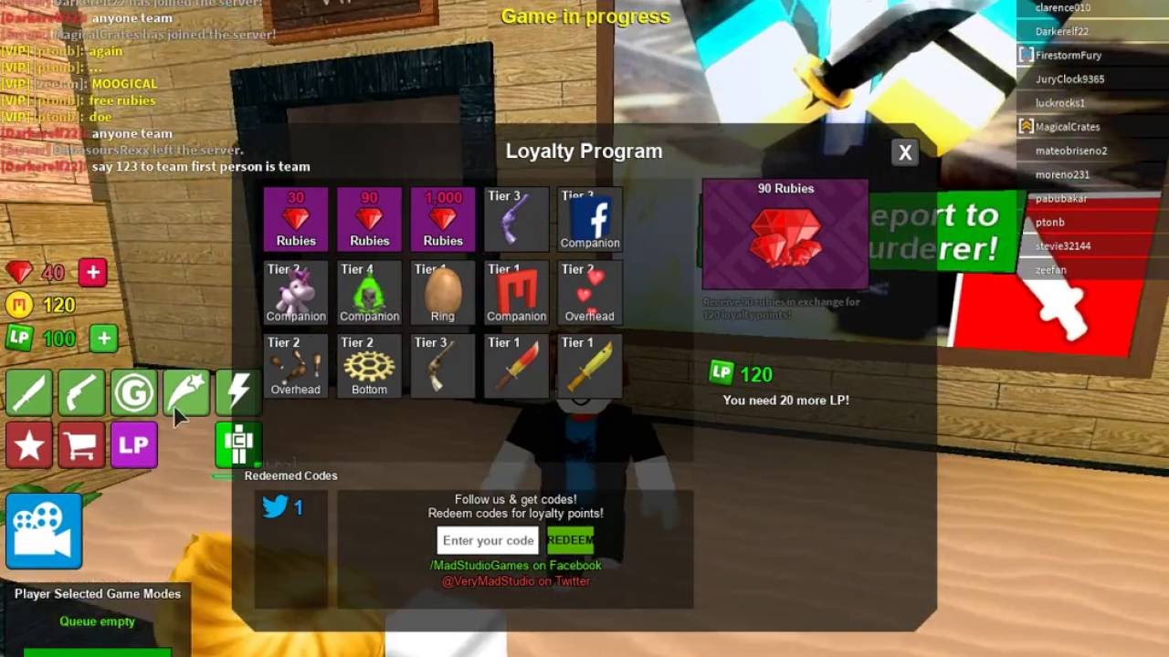 Roblox Free 100 Lp Code On Mad Games Youtube - roblox mad games lp codes