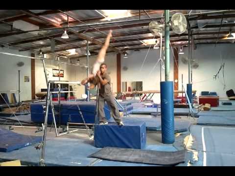 Addie 9 year old doing Bars dismount