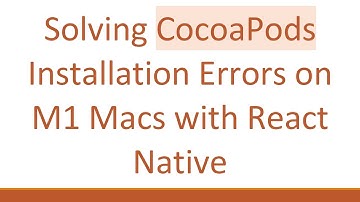 Solving CocoaPods Installation Errors on M1 Macs with React Native
