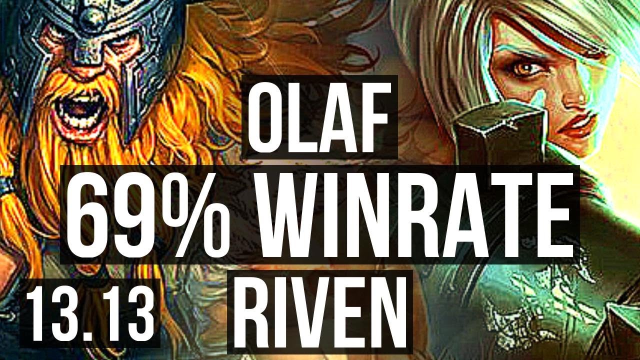 OLAF vs RIVEN (TOP) | Rank 2 Olaf, 69% winrate, 6 solo kills | TR Grandmaster | 13.13