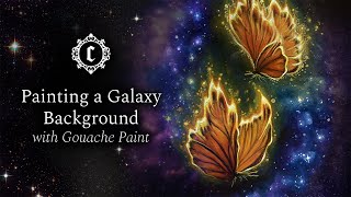 Painting a Galaxy Background with Gouache Paint | Watch me Paint