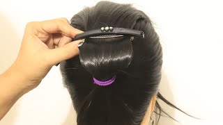 Easy clip bun hairstyle for girls|simple &amp; easy juda bun hairstyle|easy bun hairstyle for long hair