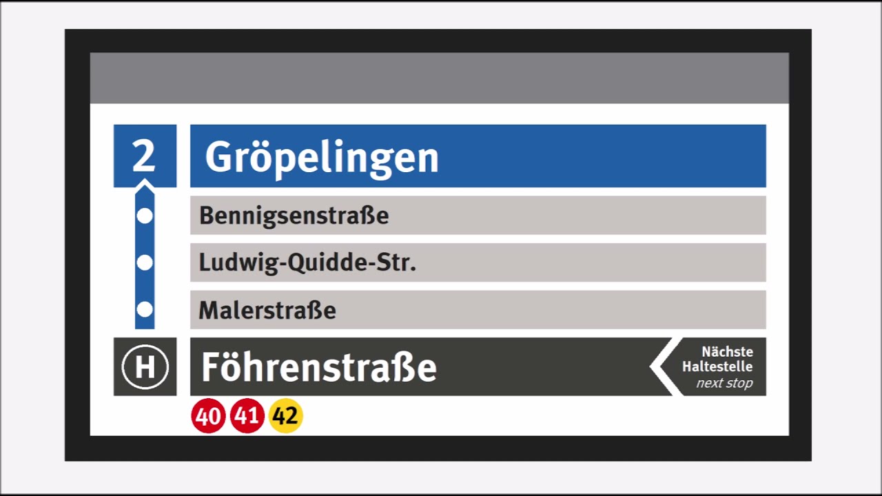 BSAG Haltestellenansagen | Linie 2 | Ri. Gröpelingen | Sommer 2021