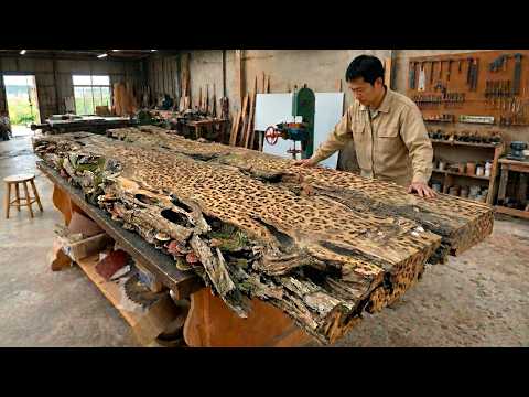 Nobody Wanted This Rotten Giant Wood Slab... Until Its Incredible Grain Was Revealed!