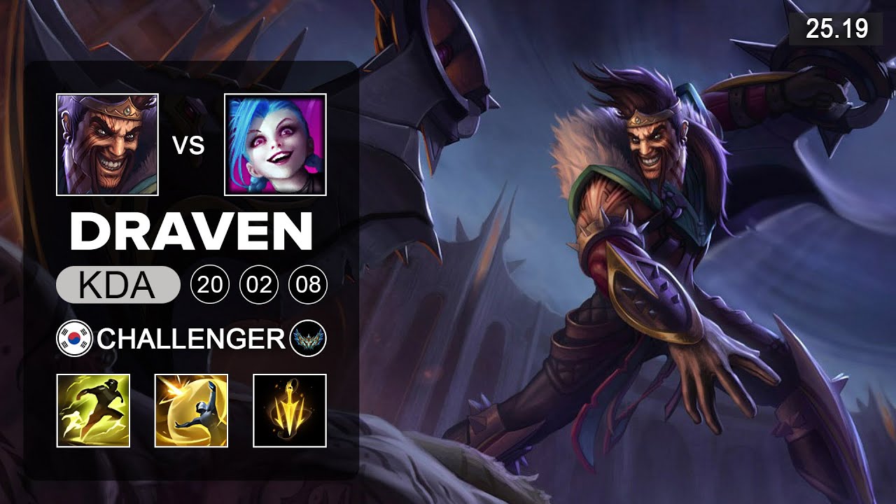 Draven vs Jinx ADC - KR Challenger - Patch 25.19 Season 15 - YouTube