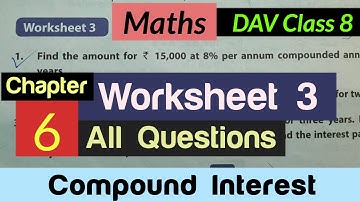 DAV class 8 maths chapter 6 worksheet 3 all questions 