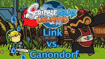 Scribblenauts Unlimited Wii U - Link vs. Ganondorf Gameplay
