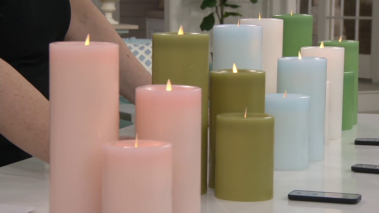 Martha Stewart Flameless Candle Garden & Remote w/ 4" 6" & 8" Pillars