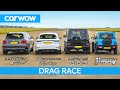 Bentayga Speed v AMG G63 v Cayenne Turbo v …Jimny?! - SUV DRAG RACE, ROLLING RACE & BRAKE TEST