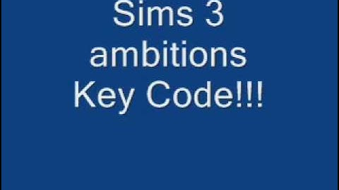 Sims 3 ambitions key code