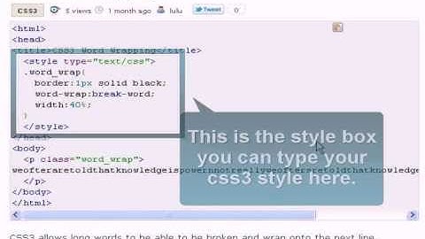 CSS3 Tutorial : CSS3 word warpping