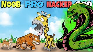NOOB vs PRO vs HACKER vs GOD in Animal Rumble screenshot 2