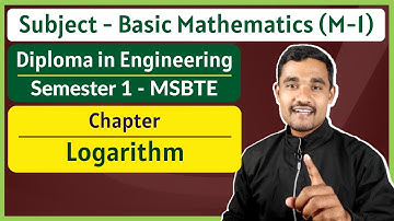 Logarithm - 05 | Basic Mathematics | FY Diploma in Engineering | MSBTE