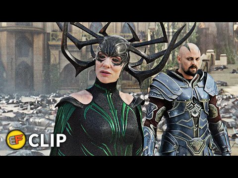 Hela vs Einherjar Army - Siege of Asgard Scene | Thor Ragnarok (2017) Movie Clip HD 4K