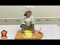 Yoyo Jr chef tries to make cake for the first time