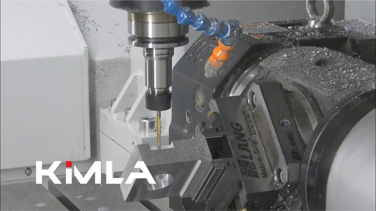 Frezarka 5-osiowa KiMLA na napędach liniowych we wszystkich 3 osiach. Frezowanie aluminium.