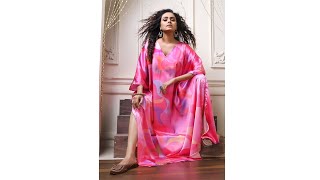 Plus Size Kaftan Summer Silk satin Kaftan Full Length Beach Wear kaftan screenshot 4