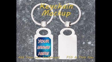 Dye sublimation metal keychain mockup Rectangle keychain template Photoshop PS How to use ?