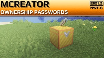 MCREATOR TUTORIAL: Ownership Passwords | 2021.2
