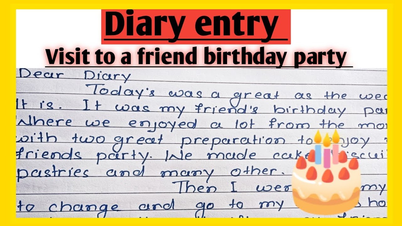 Diary entry on birthday party