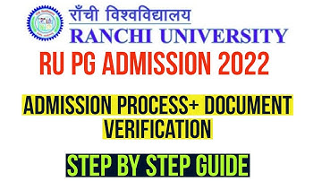 RU PG Admission 2022 Step by Step Guide| Documents Verification