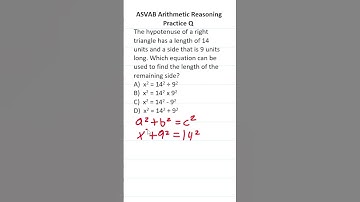ASVAB/PiCAT Arithmetic Reasoning Practice Test Q: Pythagorean Theorem #acetheasvab with #grammarhero