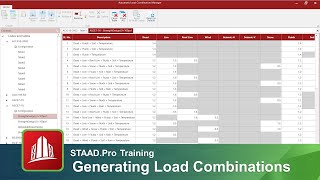 Generating Load Combinations in STAAD.Pro