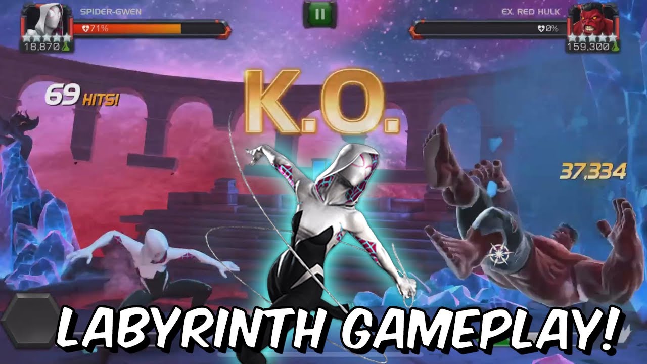 5 Star Buffed Spider-Gwen Labyrinth Of Legends Gameplay - Marvel