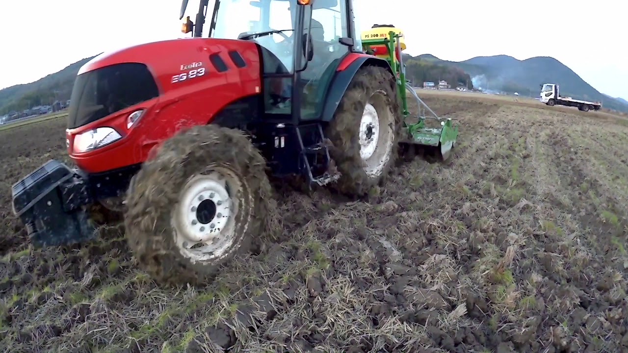 YANMAR EG83 PHY2500MP+APV PS200M1 ヘアリーベッチ播種 - YouTube