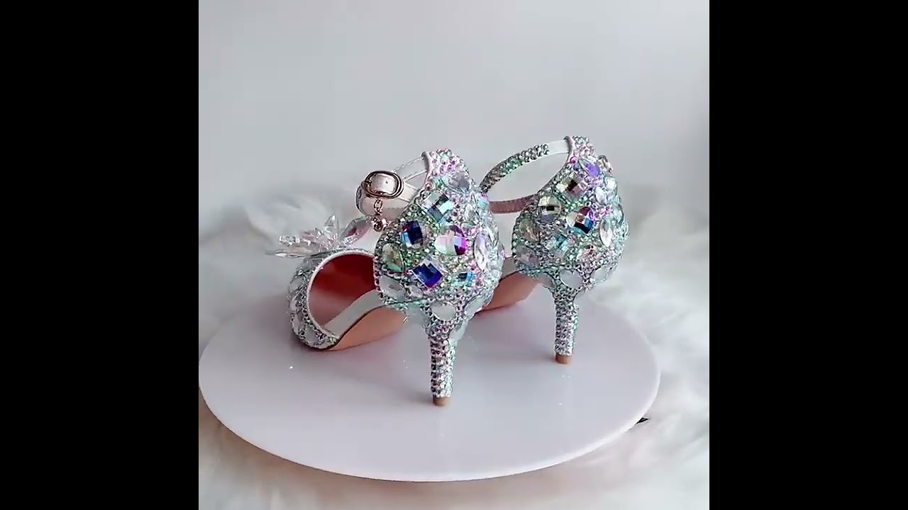 Charming Multi-Colors Rhinestone Crystal Pointed Toe  Wedding Shoes